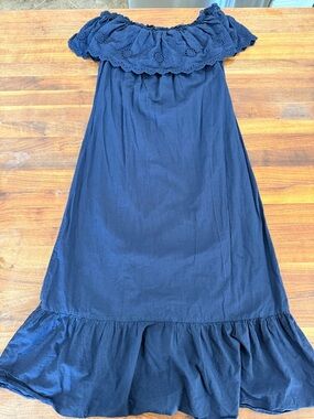 French Connection Navy Off the Shoulder Maxi Dress